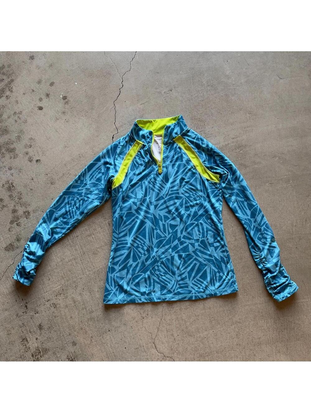 Ideology / Women's Athletic Zip Jacket / Teal - Chartreuse